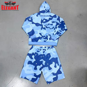 Conjunto corto de sudaderas con capucha y cremallera de nailon de dos piezas para hombre Servicio OEM Transpirable Nueva llegada Deporte por Elegant Sports - Product Image 2