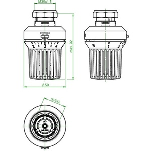 OV <b>Thermostat</b> Uni XH White Zero Position <b>Control</b> Valves 0*1-5 - Product Image 5