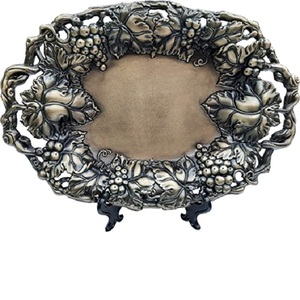 Plateau de service de nourriture en métal fait à la main, plateau de Table à manger décoratif plateau de service de Fruits à la maison - Product Image 3