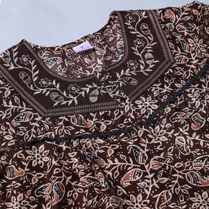 Camisón Largo Informal para Mujer Evolve, 100% Algodón Estampado, Ropa de Dormir Súper Cómoda y Suave de Popelina con Cintura Elástica, Talla XS - Product Image 1