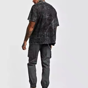 new Customized 2025 Wholesale Customized Cotton <b>Acid</b> Washed T Shirts Vintage Stone <b>drop</b> shoulder <b>Acid</b> Washed T Shirts For Men - Product Image 3