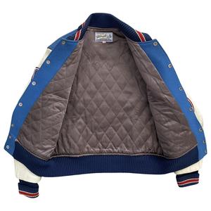 Veste en cuir universitaire décontracté coupe ajustée pour hommes, bombardier à la mode, coupe-vent de baseball, support en peau de vache, bouffant en laine, hiver ODM - Product Image 3