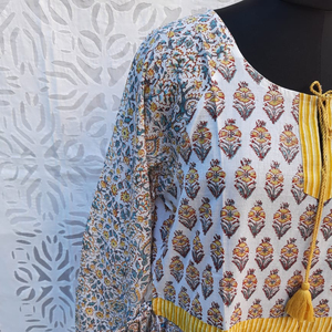 ชุดเดรสผ้าคอตตอนพิมพ์ลายคอกลมแขนยาวชุดเดรสซันเดรสทรงหลวมทรง A-Ling - Product Image 2