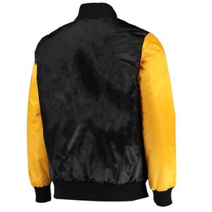 Chaqueta Versity Bomber de satén de nuevo estilo personalizado, chaqueta de béisbol universitaria de seda bordada personalizada, Pakistán - Product Image 2