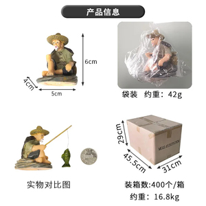 Décoration de réservoir à poissons pour pêcheur âgé - Grande taille, imperméable, écologique, durable, ornement d'aquarium en PVC de haute qualité - Product Image 5