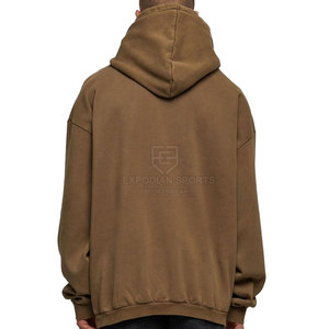 Meilleures ventes Basics 100% coton solide hiver lavage à l'acide polaire pull à capuche pour hommes en gros - Product Image 3