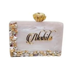 กระเป๋าคลัทช์สายทองเหลืองและเรซิ่นกระเป๋าคลัทช์เรซินอีพ็อกซี่สำหรับงานแต่งงานตอนเย็นดีไซน์เนอร์ - Product Image 5