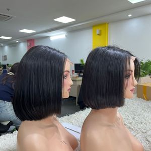 วิกผมบ็อบแบบมีลูกไม้ด้านหน้าวิกผมมนุษย์วิกผมแท้แบบเวียดนามสำหรับวิกผมแท้สีดำใส DHL VIP ใหม่ล่าสุด - Product Image 2