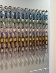 Maillons de chaîne en résine transparente colorée de grande taille pour décoration murale DIY diviseur de pièce et accessoires de rideaux - Product Image 1