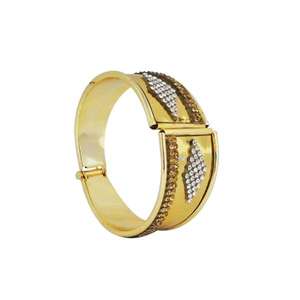 Kriaa เปิดใช้งาน Kada กับ1402803กำไลลูกปัดหินออสเตรียสีน้ำตาลและสีขาว - Product Image 1