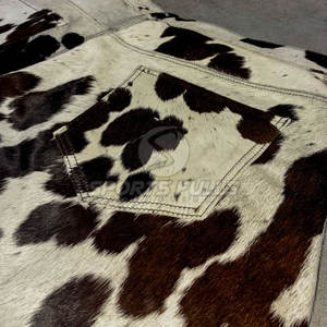 Custom Casual Canvas Hair-on Cowhide Men's Shorts-Boutique Style Exotic Pattern Quick Dry - Product Image 5