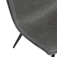 Chaise de salle à manger en cuir et métal de style mid-century moderne, avec pieds en métal, pour appartement et salle de bain (vente en gros)
