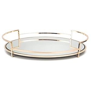 ถาดเสิร์ฟอาหารคุณภาพเยี่ยม ถาดโลหะสำหรับใช้ในบ้าน โรงแรม ตกแต่งโต๊ะอาหาร ถาดเสิร์ฟแบบโบราณ - Product Image 2