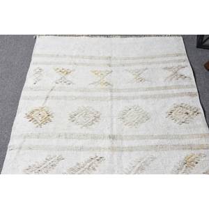 Tapis en laine blanc moderne de 2,8x10,2 pieds, patchwork turc, rectangle, support en latex, pour décoration de salon, épaisseur 10mm - Product Image 3