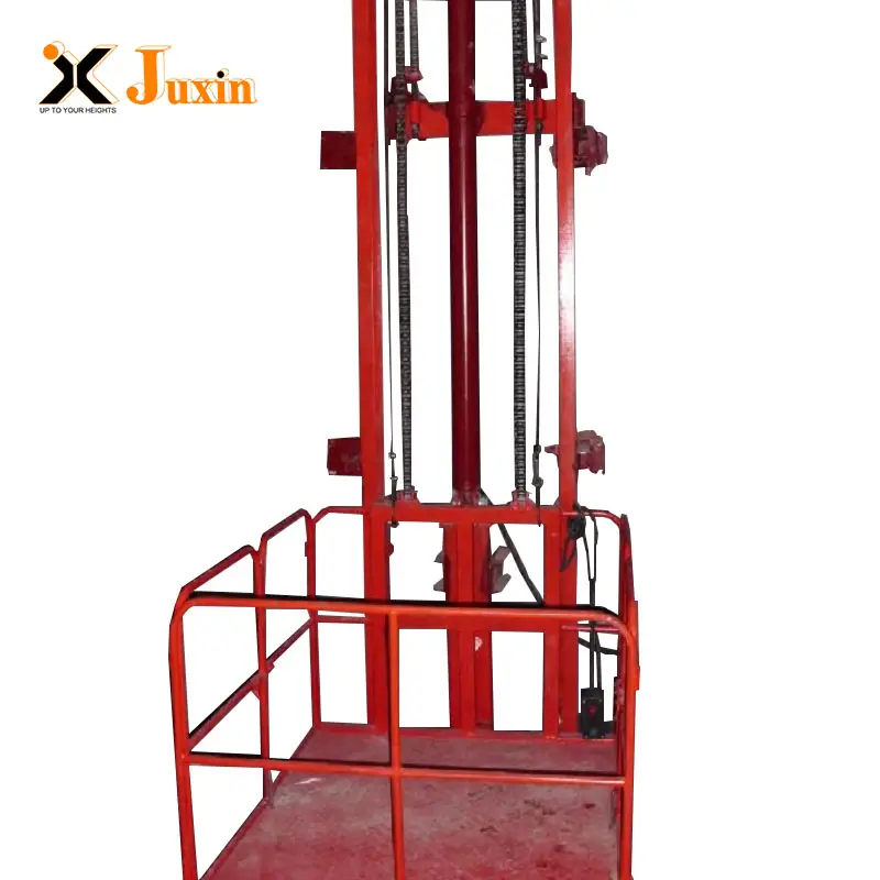 500kg 1000kg Freight Lift Customized Platform Size and Lifting Height Wall Mounted Two Pole Cargo Lifting Elevator