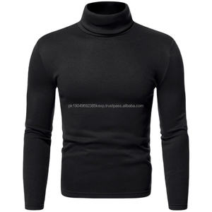 Long Sleeve Turtleneck T Shirt for Men Winter Warm Cotton <b>Turtle</b> <b>Neck</b> <b>Top</b> Slim Fitted Plain Bulk Men Hoodies & Sweatshirts - Product Image 1