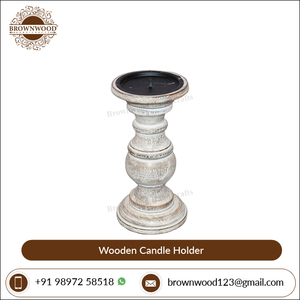 Producto más vendido, decoración ecológica, juego de pilares de velas, portavelas de madera de mango, juego de 3 elegantes candelabros votivos de madera - Product Image 4
