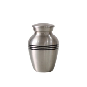 Urna de recuerdo chapada en peltre de latón pequeño de tres bandas para cremación para cenizas funerarias-Exportador de fabricante indio - Product Image 1