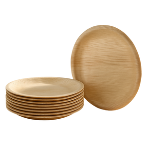 7 Inch Areca Palm Leaf <b>Plates</b> Eco Friendly Round <b>Plates</b> for <b>Snacks</b> 100 Percent Natural and Compostable Tableware - Product Image 1
