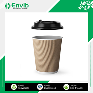 Premium en calidad, ampliamente vendido resistente al calor, diseño personalizado, blanco y negro, 5oz, taza de papel de pared ondulada para servir café - Product Image 3