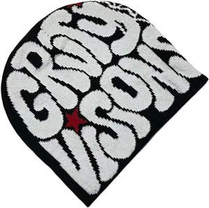 Bonnet d'hiver en tricot personnalisable Chapeau de haute qualité en jacquard élégant sans manchette Mohair Coupe confortable avec logo Usure parfaite - Product Image 2