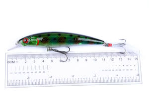 Señuelos de Pesca de Agua Salada, Cebo Duro, Wobbler, <span class=keywords><strong>Senuelo</strong></span> de Pesca, Jerkbait, Señuelo Minnow de 110 mm con 4 #   Anzuelos Triples con Plumas - Product Image 3