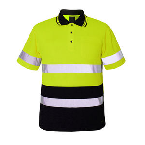 Hi Vis Reflective Safety <b>Orange</b> Reflective Safety Tape Men's <b>Polo</b> <b>Shirts</b> - Product Image 6