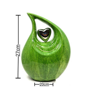 Urna de Aluminio Verde en Forma de Lágrima para Cenizas Humanas Adultas, Masculinas y Femeninas, Recipiente de Metal para Cremación, Proveedor Mayorista - Product Image 3