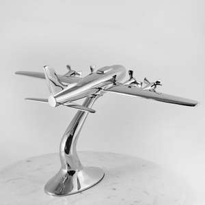 <b>Mirror</b> Polish Propeller Aircraft Model With Base Cheap Price Table Decorative Modern Home Items Propeller Airplane Model Latest - Product Image 3