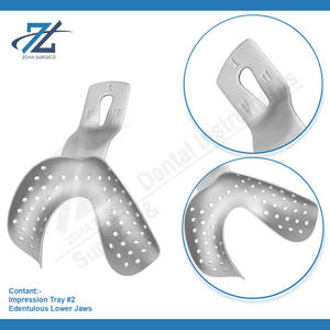 Bandeja de Impresión Mandibular para Mandíbula Inferior Edéntula # Arco Inferior Completo Manual de Acero Inoxidable 2 Piezas Pakistán - Product Image 3