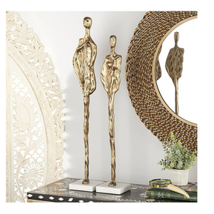 Sculpture humaine en argent avec anneau en bois Top vente et haute qualité - Product Image 4