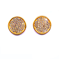 Boucles d'oreilles artisanales en argent sterling 925 pour femme, avec topaze blanche unique et placage or classique, idéales pour les fêtes d'anniversaire