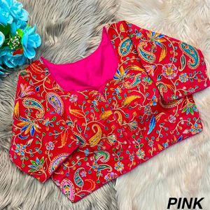 Blusa de Seda Crepé Natural Bellamente Elaborada con Estampado Intenso y Bordado Elegante, Ideal para Fiestas de Verano, de Secado Rápido, Exportación de Primera Calidad - Product Image 5
