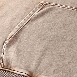 Plain Pullover Acid Wash Hoodies Calidad Premium Nuevo diseño 100% Cotton Acid Wash Hoodies para hombres - Product Image 6