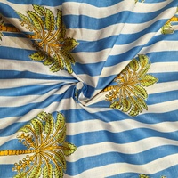 Tissu en coton lavé biologique de haute qualité, écologique, 60x60, en sergé, motif palmier, imprimé facilement, léger, pour la décoration intérieure et les sacs