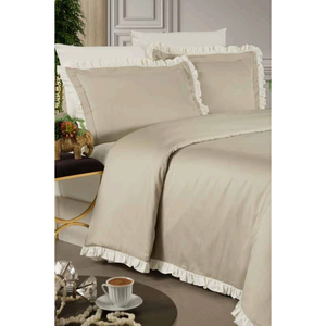 Juego de Ropa de Cama de Lujo de 6 Piezas, Tamaño King, Algodón Satinado, con Bordado Floral, Incluye Funda Nórdica, Sábana Ajustable y Fundas de Almohada para Uso Doméstico - Product Image 3