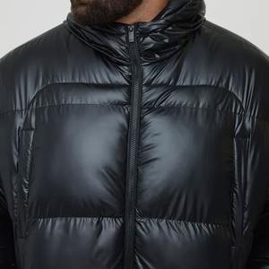 Wholesale Custom Men <b>Hooded</b> Collar Waterproof <b>Padded</b> <b>Jacket</b> Long Sleeve Thickened Quilted Outwear For Warmth Luxury Outdoor Coat - Product Image 6