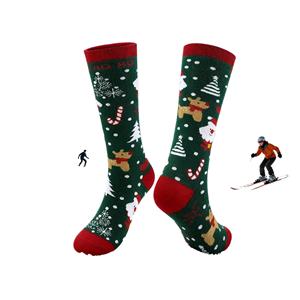 Chaussettes de sport en laine mérinos thermique épaisse unisexe pour hommes et femmes, longues, unies, antidérapantes, pour le ski, le football - Product Image 1