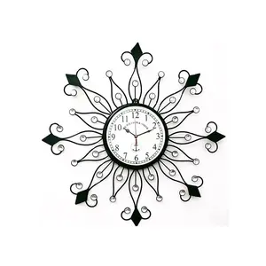 12 inch design metal wall clock for home office living room decoration for customized free sample packing