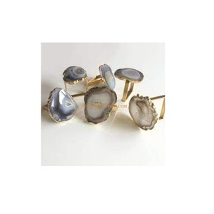 Set de 6 ronds de serviette de forme personnalisée en agate de créateur de luxe standard, décoration de table de taille personnalisée, ronds de serviette de table à manger pour la maison - Product Image 1