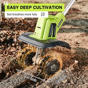 Cultivador <span class=keywords><strong>El</strong></span>éctrico Inalámbrico <span class=keywords><strong>de</strong></span> 21V, Mini Cultivador <span class=keywords><strong>de</strong></span> Jardín a Batería <span class=keywords><strong>de</strong></span> 9 Pulgadas, 330 RPM, OEM MVM, <span class=keywords><strong>Acero</strong></span> al Manganeso Ligero - Product Image 2