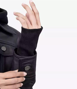 Veste à capuche en cuir véritable pour femmes Slim Fit Winter Outerwear Fashion Zip Up Coat Custom OEM Wholesale Available - Product Image 3