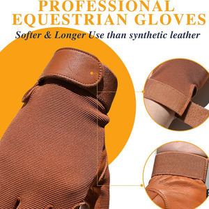 Gants d'équitation professionnels en cuir personnalisables Gants d'hiver légers et respirants en vente - Product Image 4