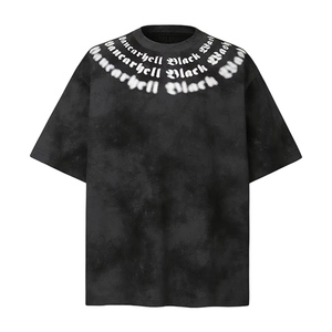 Custom Summer Streetwear Unisex T-Shirt Men Drop Shoulder Regular Fit Solid Quick Dry 100% Cotton Knitted O-<b>Neck</b> 180g - Product Image 2