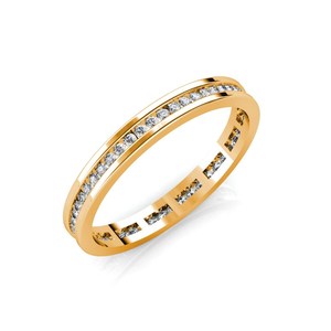 10k or laboratoire cultivé diamant alliance laboratoire diamant bijoux rond diamant bande bague de fiançailles éternité femmes bague de mariage - Product Image 1