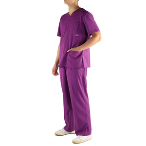 Uniformes médicos Ropa DE TRABAJO Cuello en V Color sólido Médico Scrubs para hospital Uniforme Mujeres Scrubs Ropa quirúrgica - Product Image 1