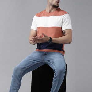 Style de luxe haute qualité 100% coton tricoté T-shirt pour hommes en 10 couleurs respirant écologique Fitness Options de vêtements - Product Image 4