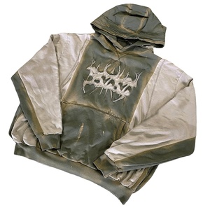 Unisex personalizado pulóver sudaderas con capucha 3D logotipo bordado sol desteñido algodón Streetwear peso pesado grueso sudaderas con capucha para hombres invierno Digital - Product Image 1