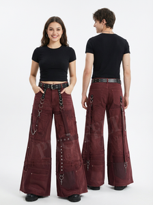 2026 New Autumn Custom Logo Cargo Denim Pants Wide Leg Streetwear Multi Pocket Utility Chain Strap Casual Fashion <b>Jeans</b> Pants - Product Image 6