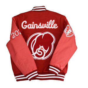 Veste universitaire sur mesure de haute qualité, service OEM ODM, broderie, polyester/coton, manches sportives, style baseball - Product Image 2